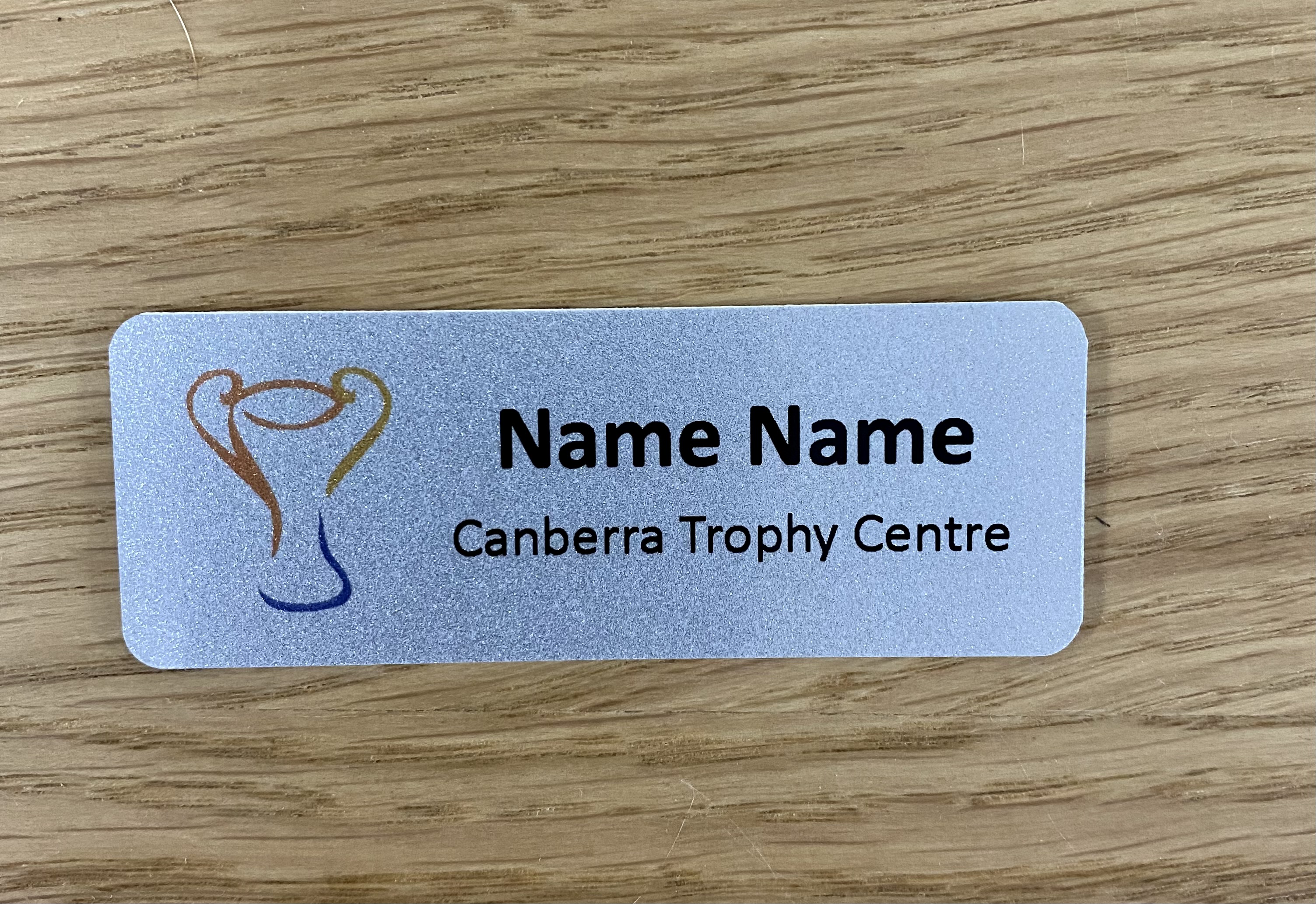 NAME BADGE SILVER FLAT