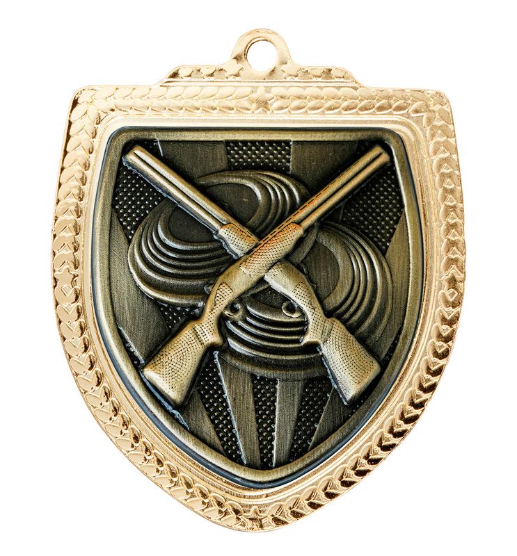 Shield Clay Pigeon Shooting Gold Medal 80mm
