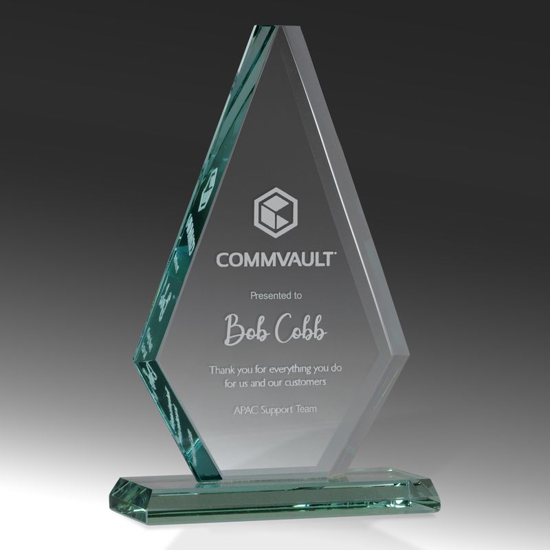 Jade Glass Arrowhead Glass Award 190mm