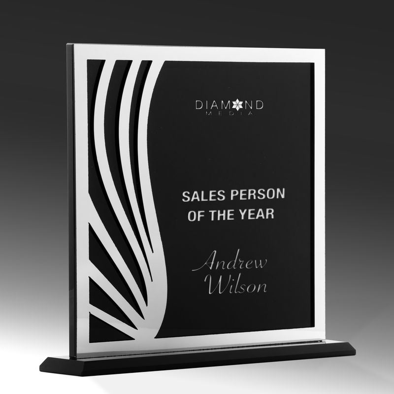Black Laser Glass with Acrylic